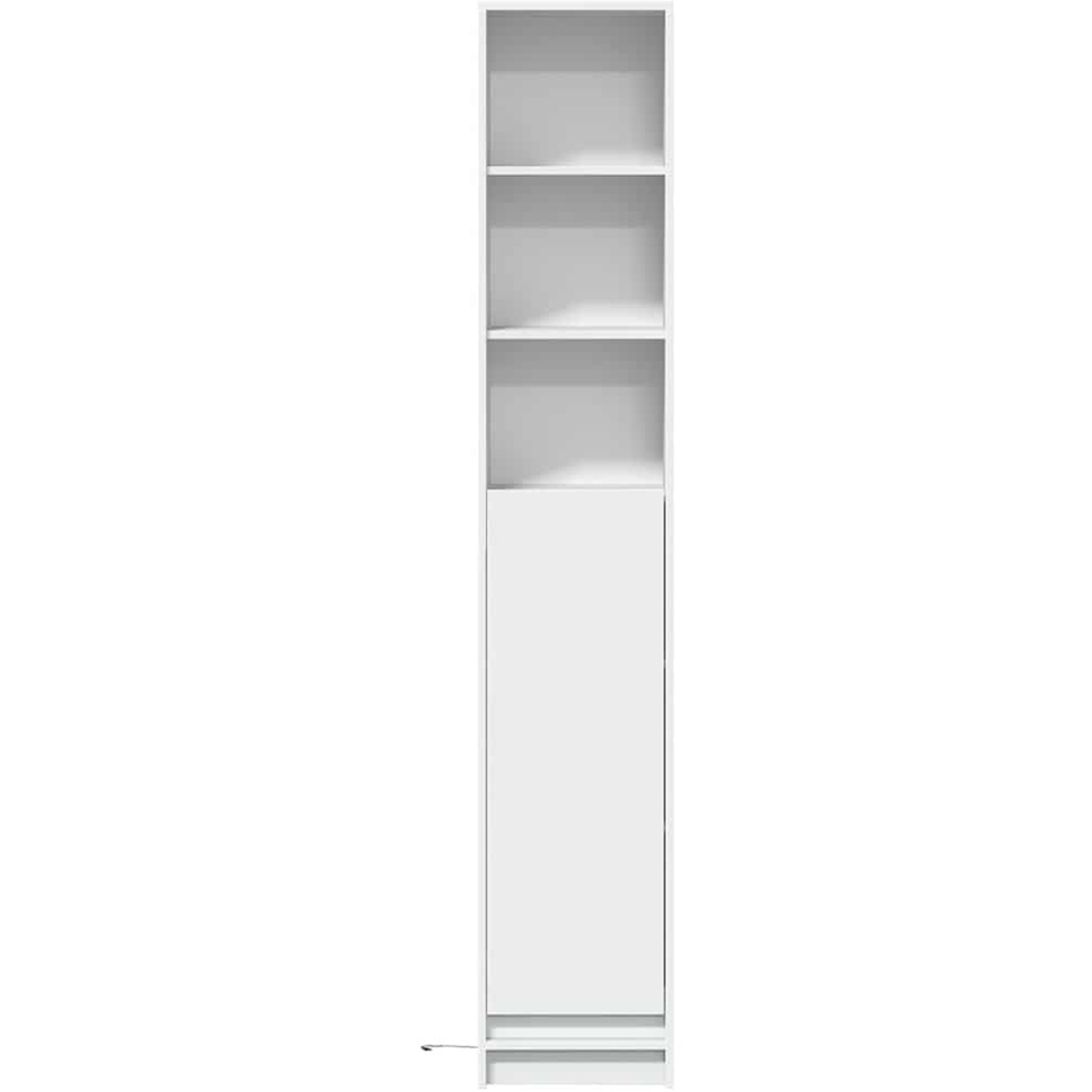 vidaXL Single Door 3 Shelf White LED Sideboard Image 4