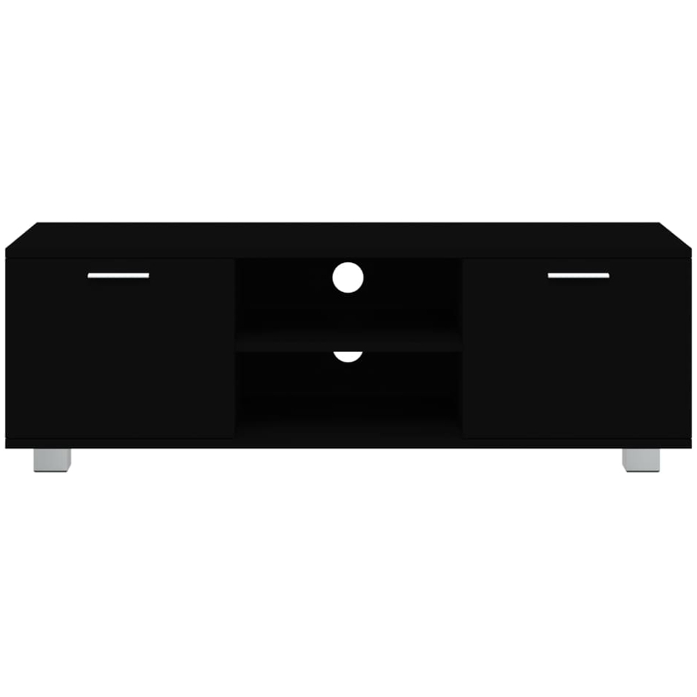 vidaXL 2 Door 2 Shelf Black TV Cabinet Image 4
