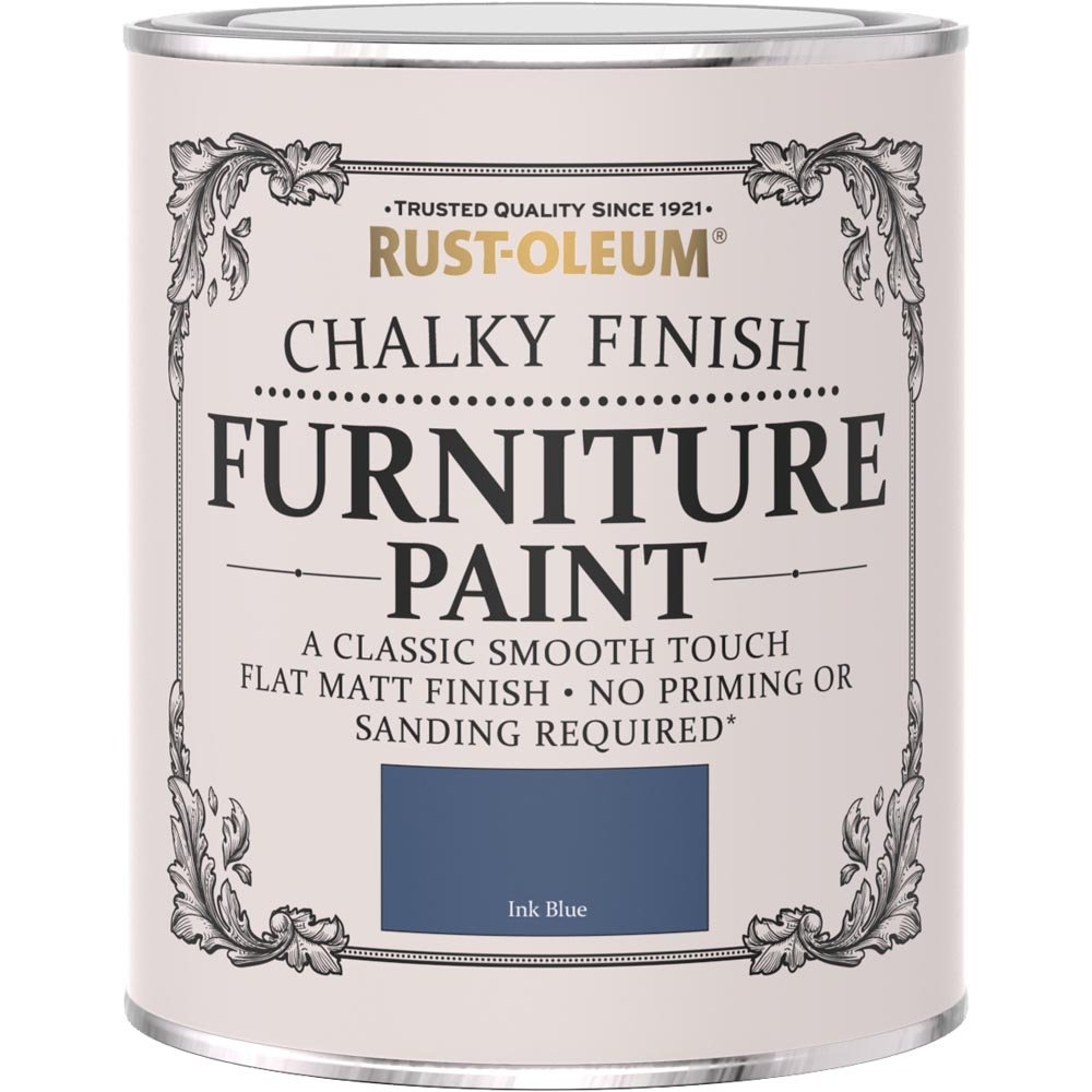 Rust-Oleum Chalky Furniture Paint Ink Blue 750ml Image 2