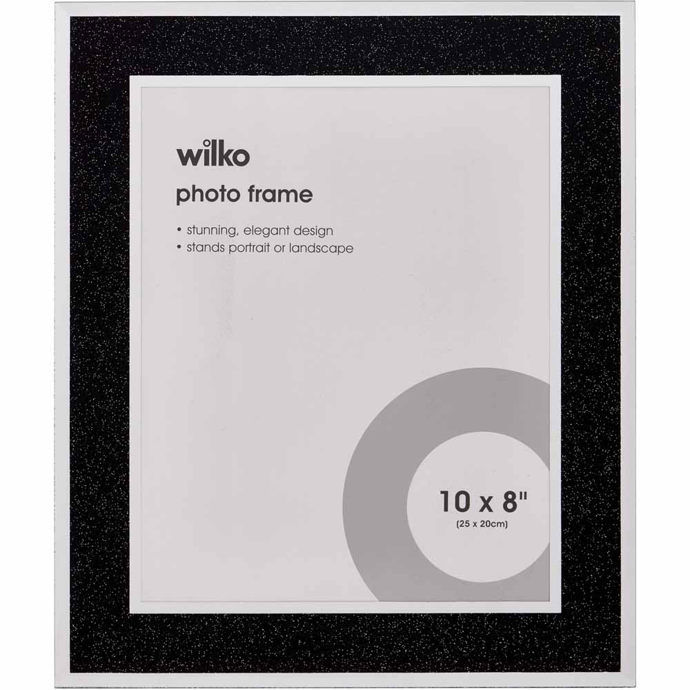 Wilko Black Glitter Photo Frame 10 x 8 Inch Wilko