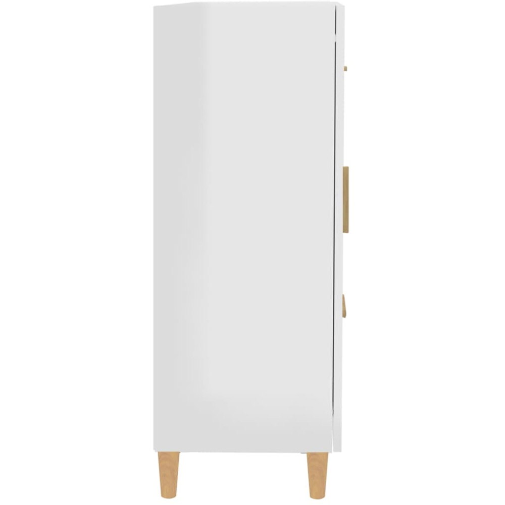 vidaXL Single Door 3 Drawer High Gloss White Sideboard Image 6