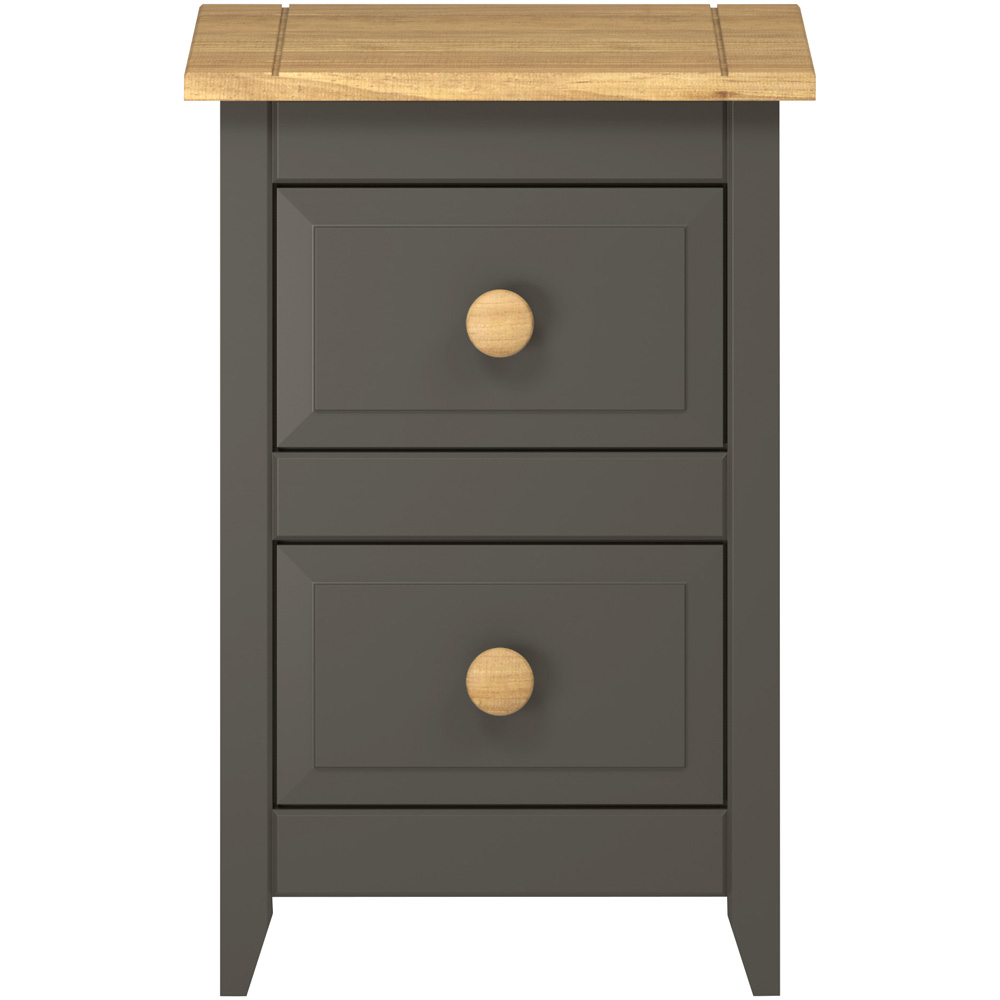 Capri 2 Drawer Carbon Petite Bedside Table Image 4