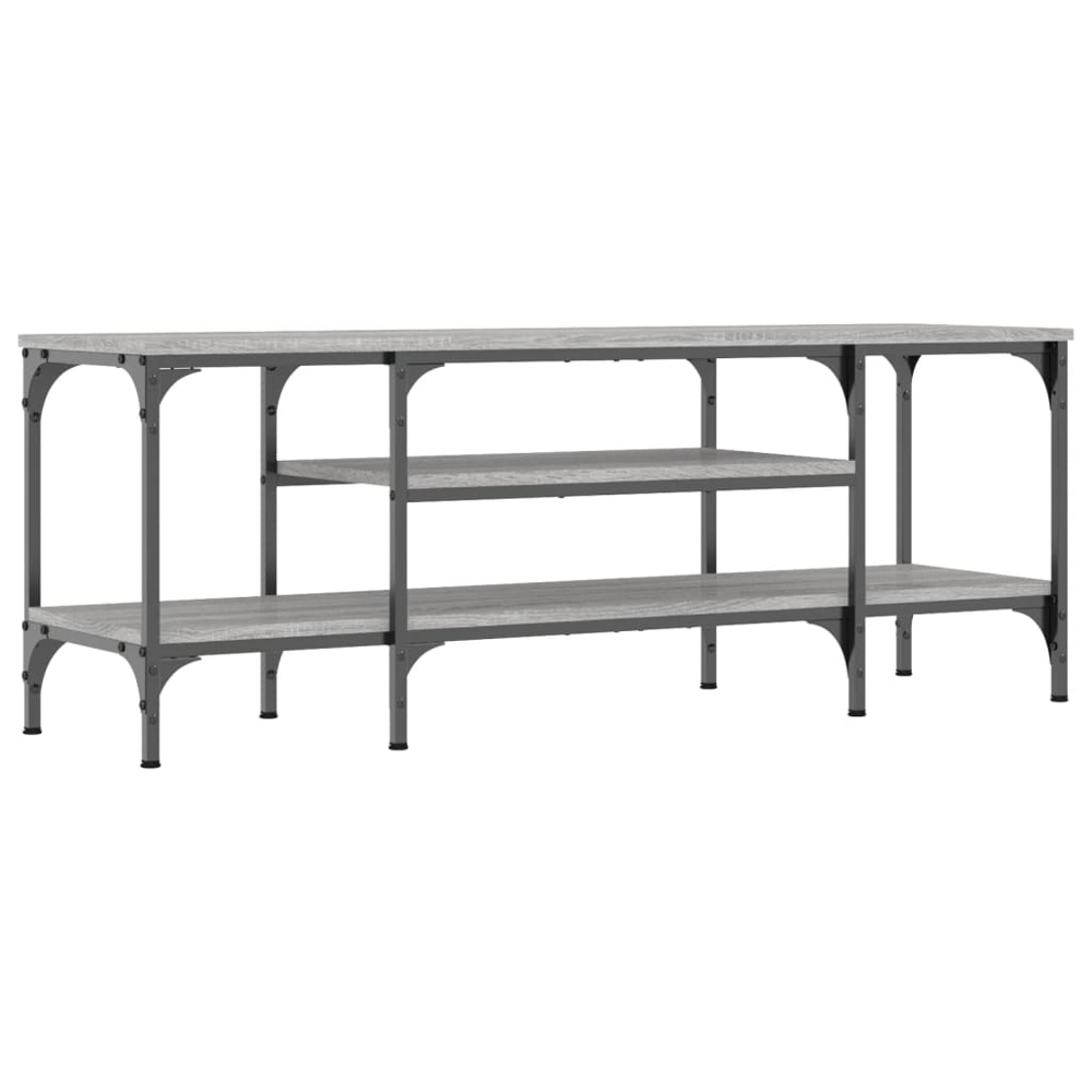 vidaXL 2 Shelf Grey Sonoma Wood and Steel TV Cabinet Image 6