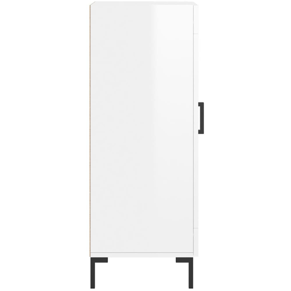 vidaXL Single Door High Gloss White Sideboard Image 7