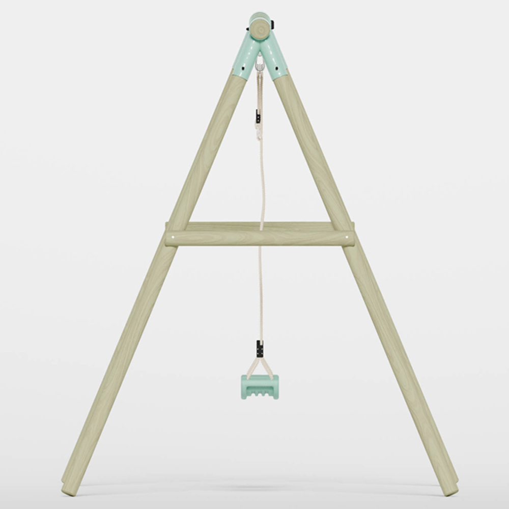 Mercia Wooden Round Pole Double Swing Set Image 5