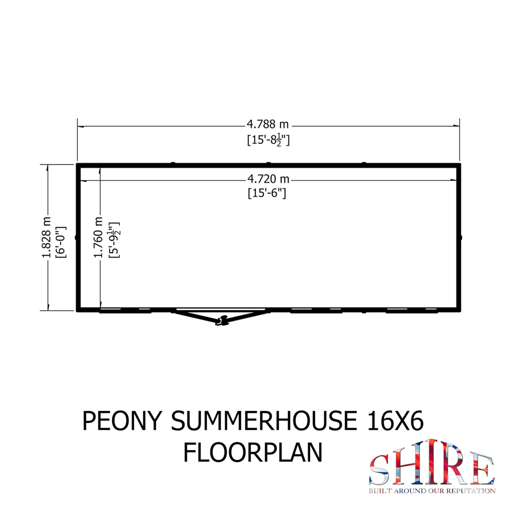 Shire GB Peony 16 x 6ft Summerhouse Image 8