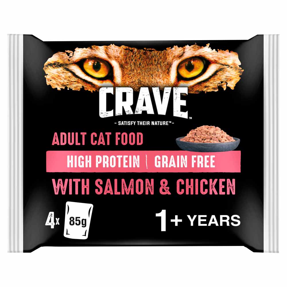 CRAVE Salmon and Chicken in Load Cat Food 4x85g Wilko