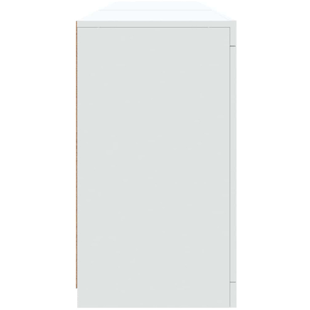 vidaXL 4 Door 8 Shelf White LED Sideboard 3 Piece Image 7