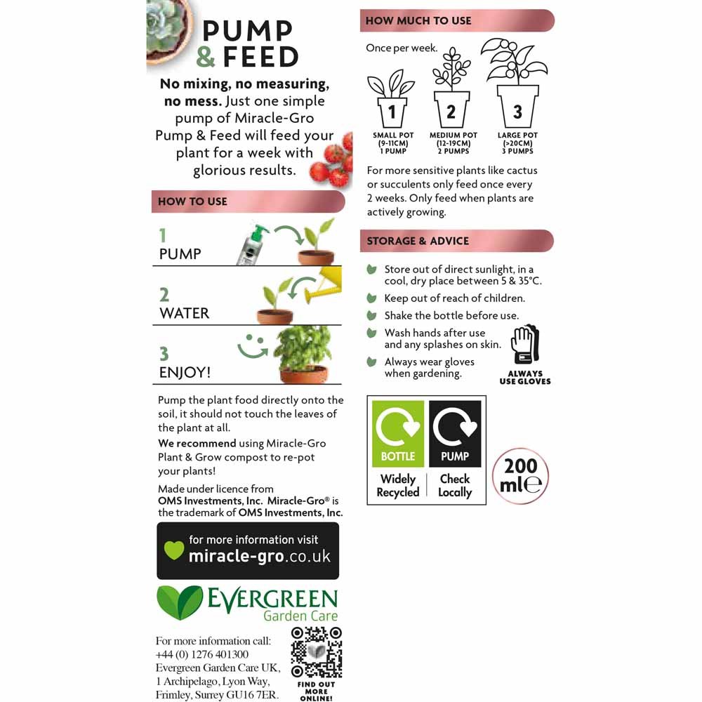 Miracle-Gro Pump and Feed All Purpose Plant Food 200g Image 2