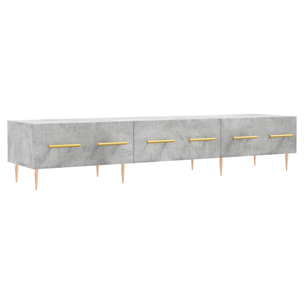 vidaXL 3 Drawer Concrete Grey TV Cabinet Image 2