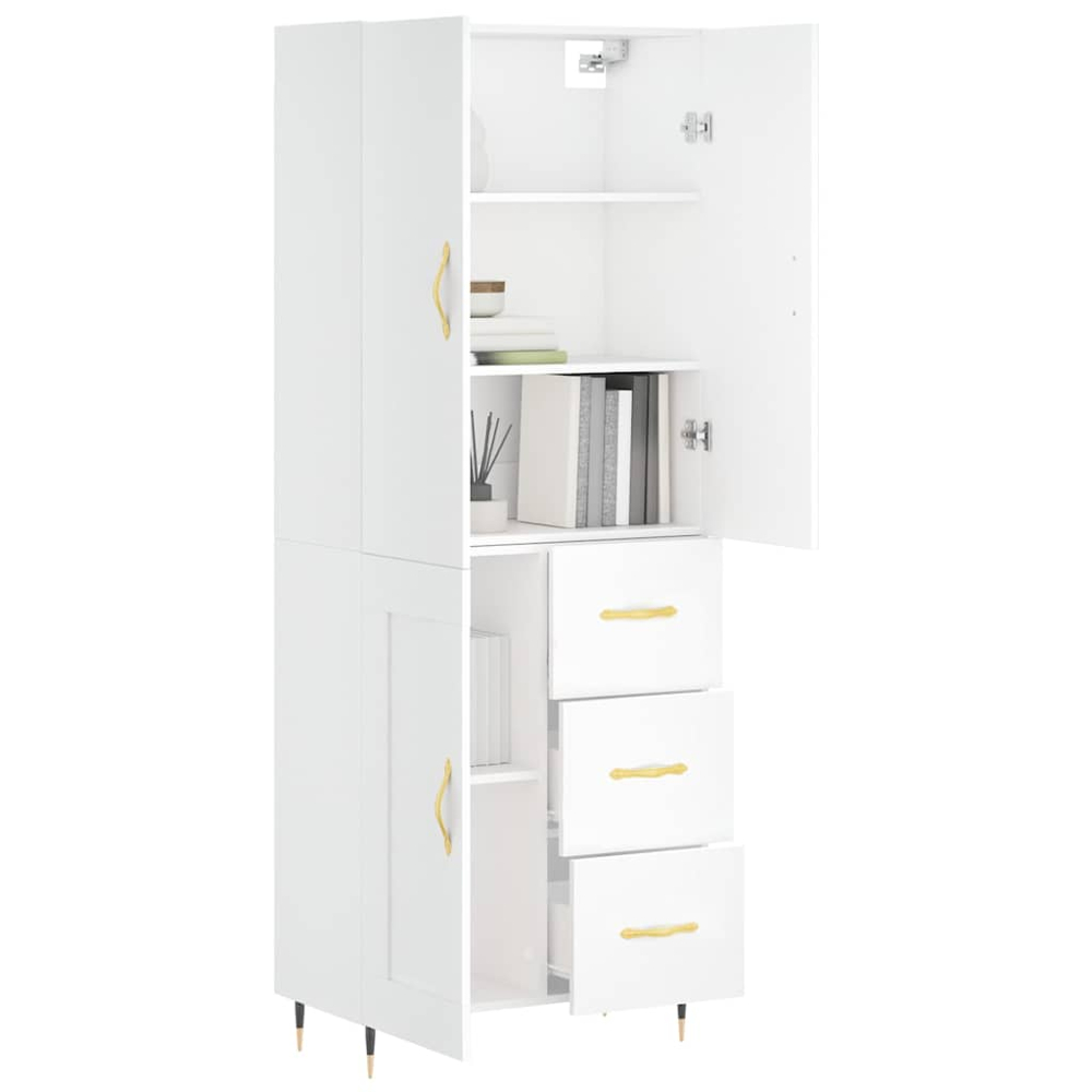 vidaXL 3 Door 3 Drawer White Highboard Image 3