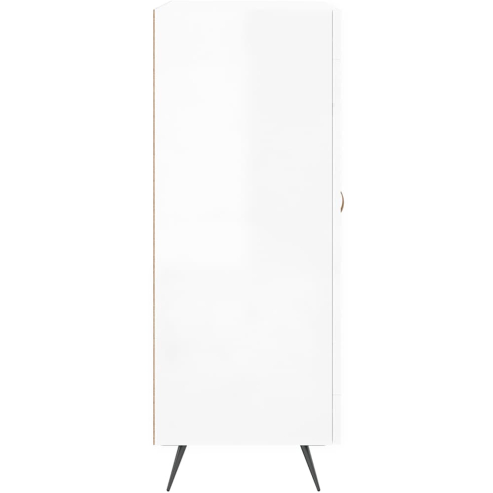 vidaXL Single Door 3 Drawer High Gloss White Sideboard Image 7