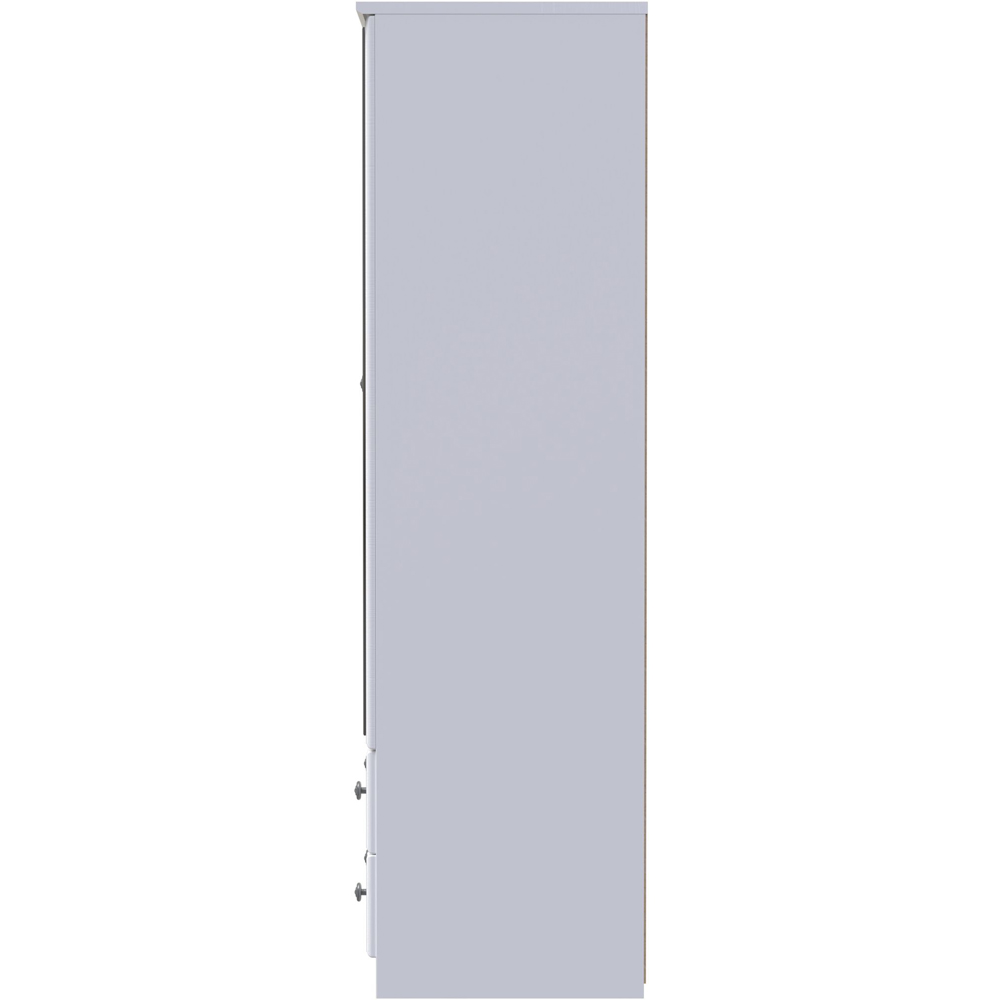 Crowndale Pembroke 2 Door 2 Drawer Matt White Mirror Wardrobe Ready Assembled Image 3