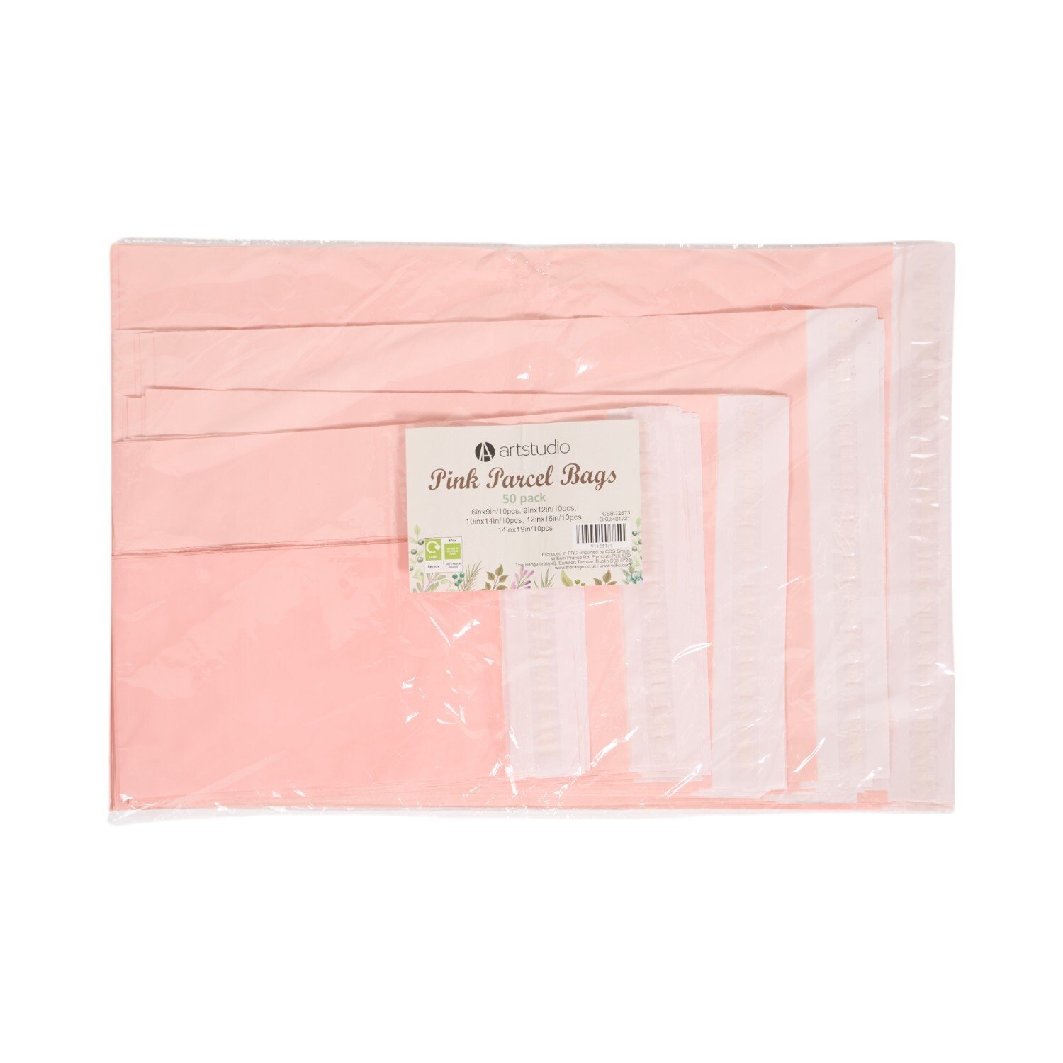 Pack of 50 Parcel Bags Pink Image 2