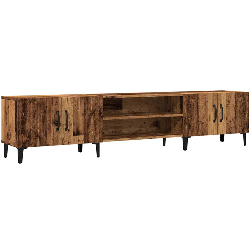 vidaXL 4 Door 2 Open Shelf Old Wood TV Cabinet Image 2