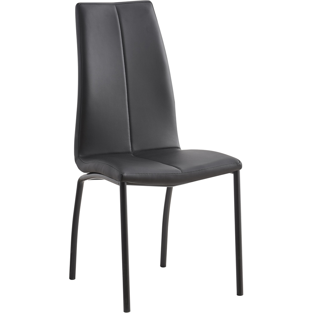 Brooklyn Set of 4 Black Faux Leather Dining Chairs Image 2