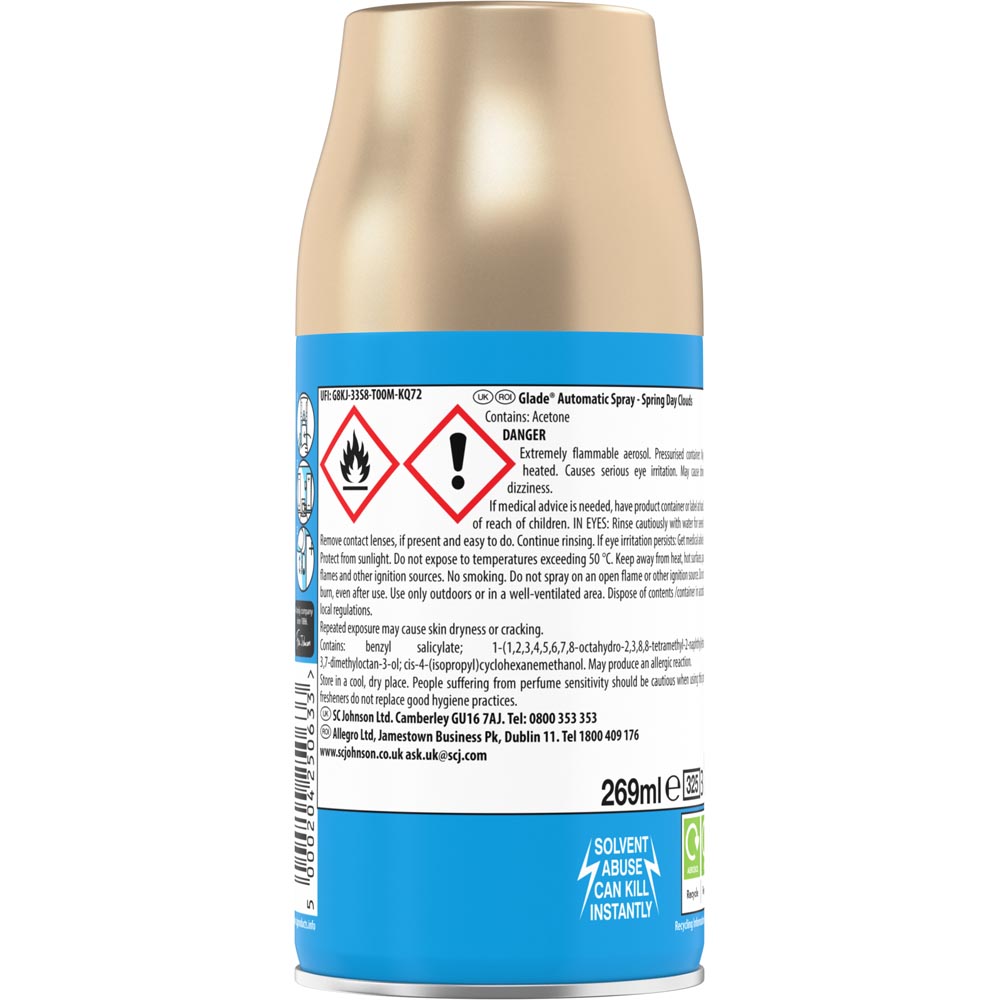 Glade Spring Day Clouds Automatic Spray Refill Air Freshener 269ml Wilko