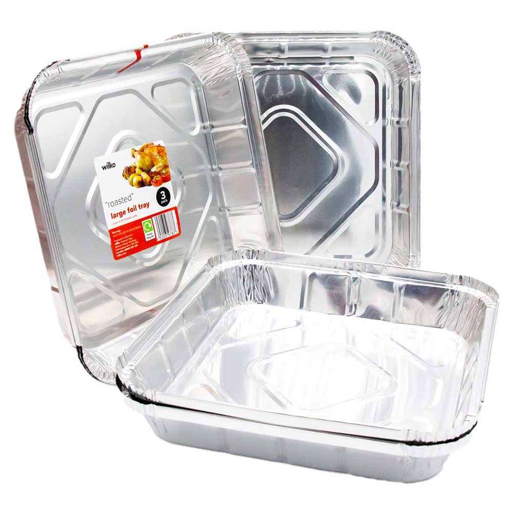 Wilko Large Foil Trays Aluminium 3 Pack Image 5