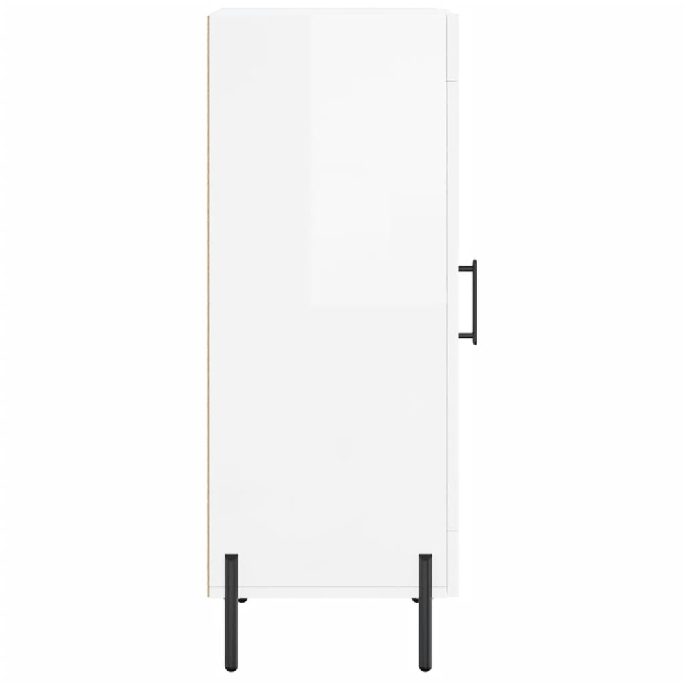 vidaXL Single Glass Door White Sideboard Image 7