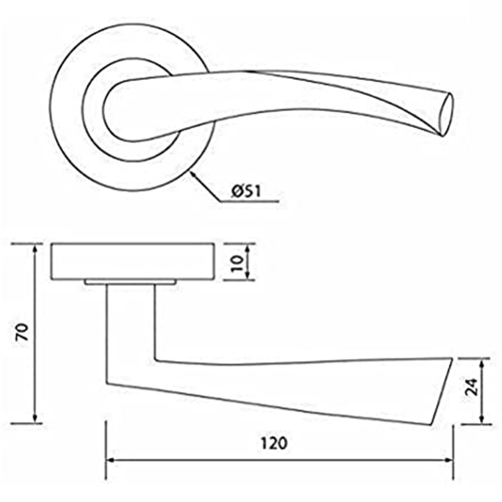 Golden Grace Chrome Astrid Round Rose Dual Classic Door Handle Pair 5 Pack Image 2
