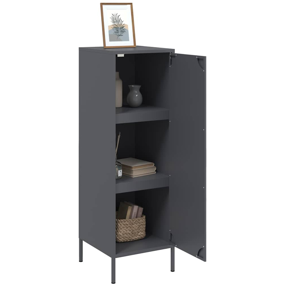 vidaXL Single Door Anthracite Metal Highboard Image 5
