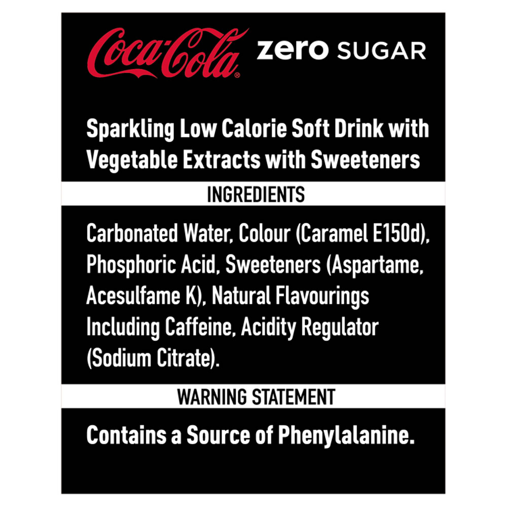 Coca-Cola Zero Sugar Glass 4 x 250ml Image 3