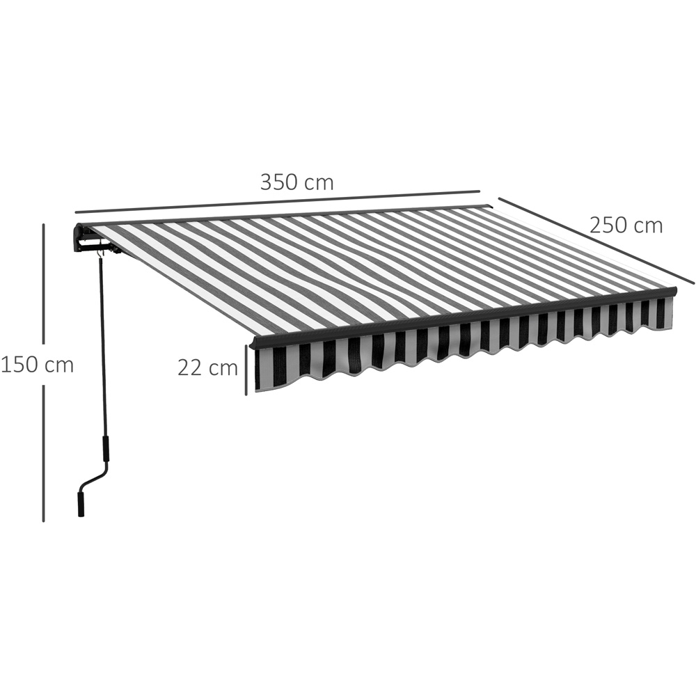 Outsunny Grey and White Aluminium Frame Electric Retractable Awning 3.5 x 2.5m Image 7
