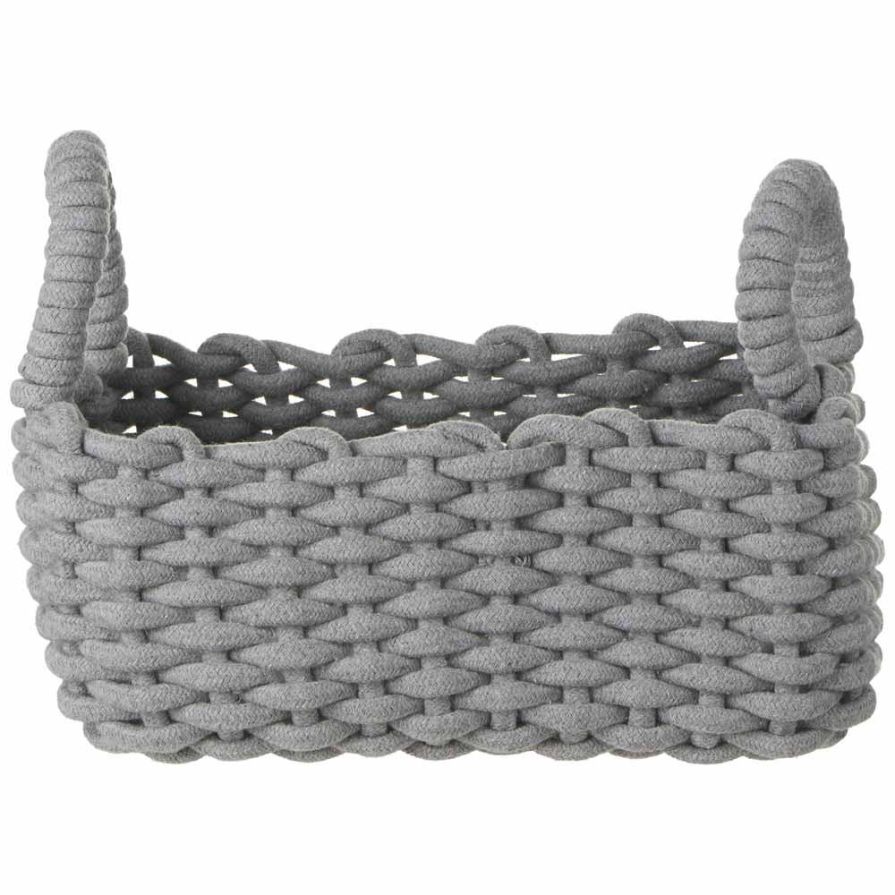 Wilko Rope Basket Medium Rectangular Grey Image 3