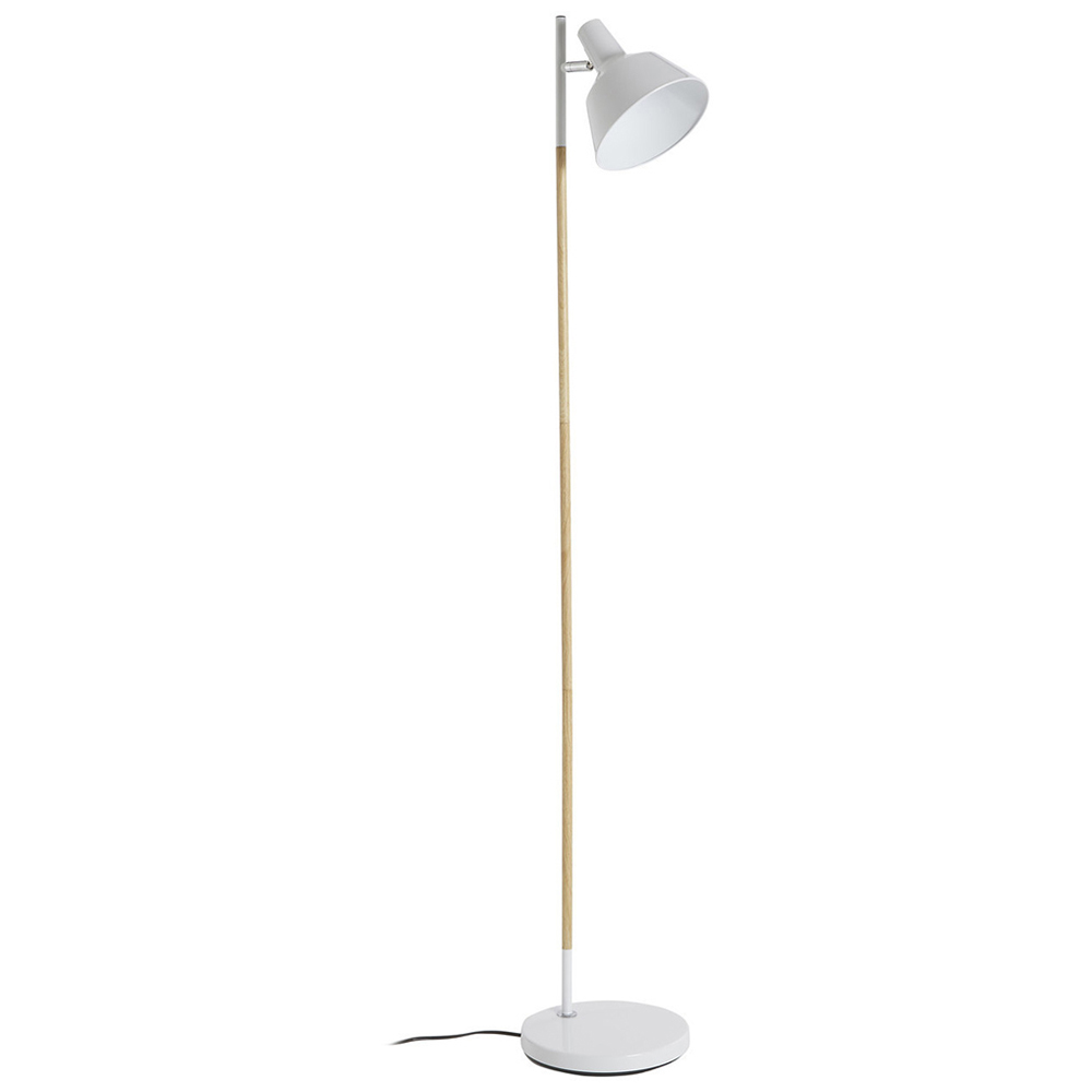 Premier Housewares White Wood and Metal Floor Lamp Image 2