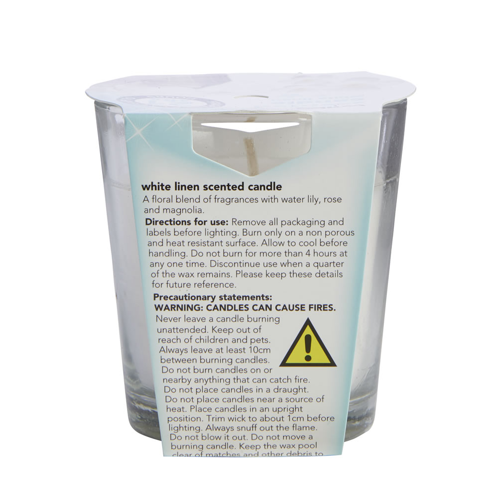 Wilko White Linen Scented Candle Image 2