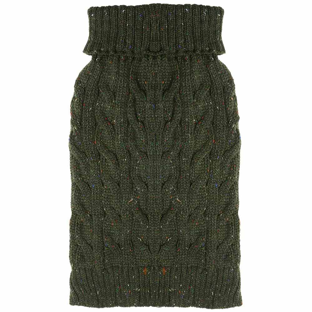 Charlton Cable Knit Woodland Dog Jumper  X-Small Image