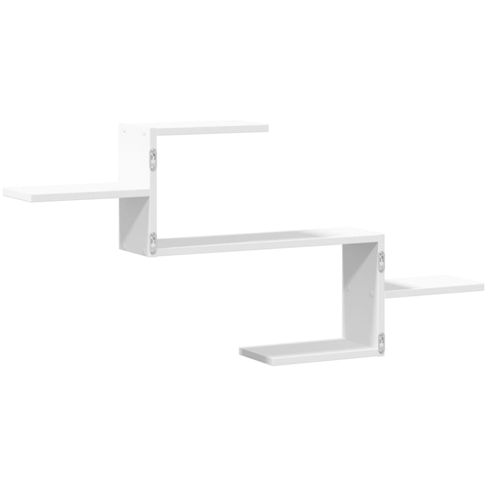 vidaXL 5 Shelf White Floating Wall Shelf Image 5