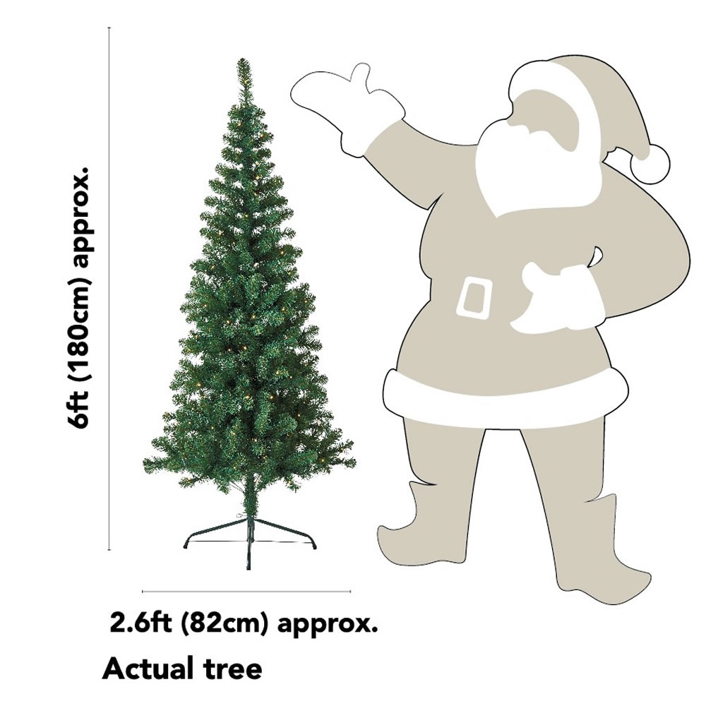 Wilko 6ft Pre Lit Green Christmas Tree Image 6