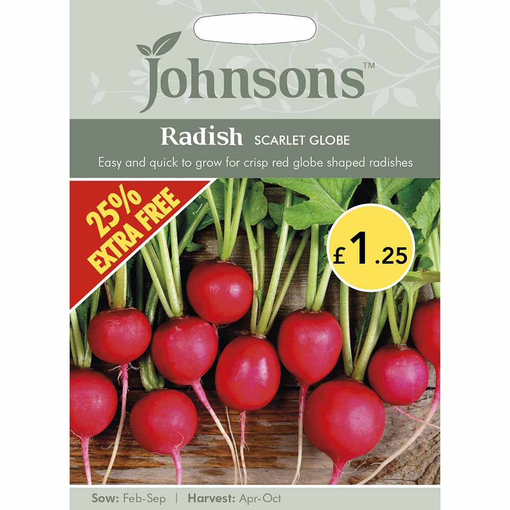 Johnsons  Radish Scarlet Globe Seeds Image 1
