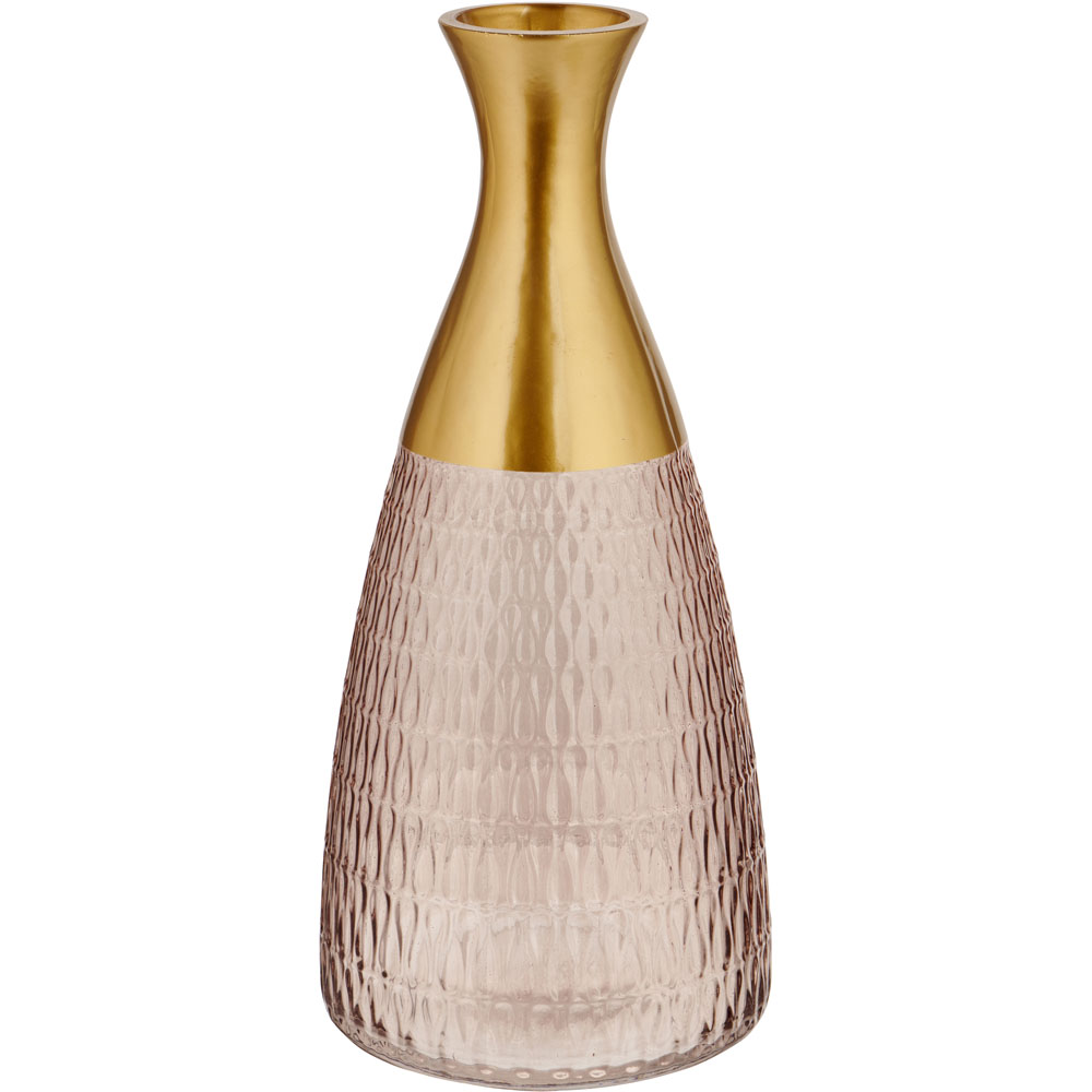 egipcio ventana riqueza Wilko Glass Vase with Gold Top | Wilko
