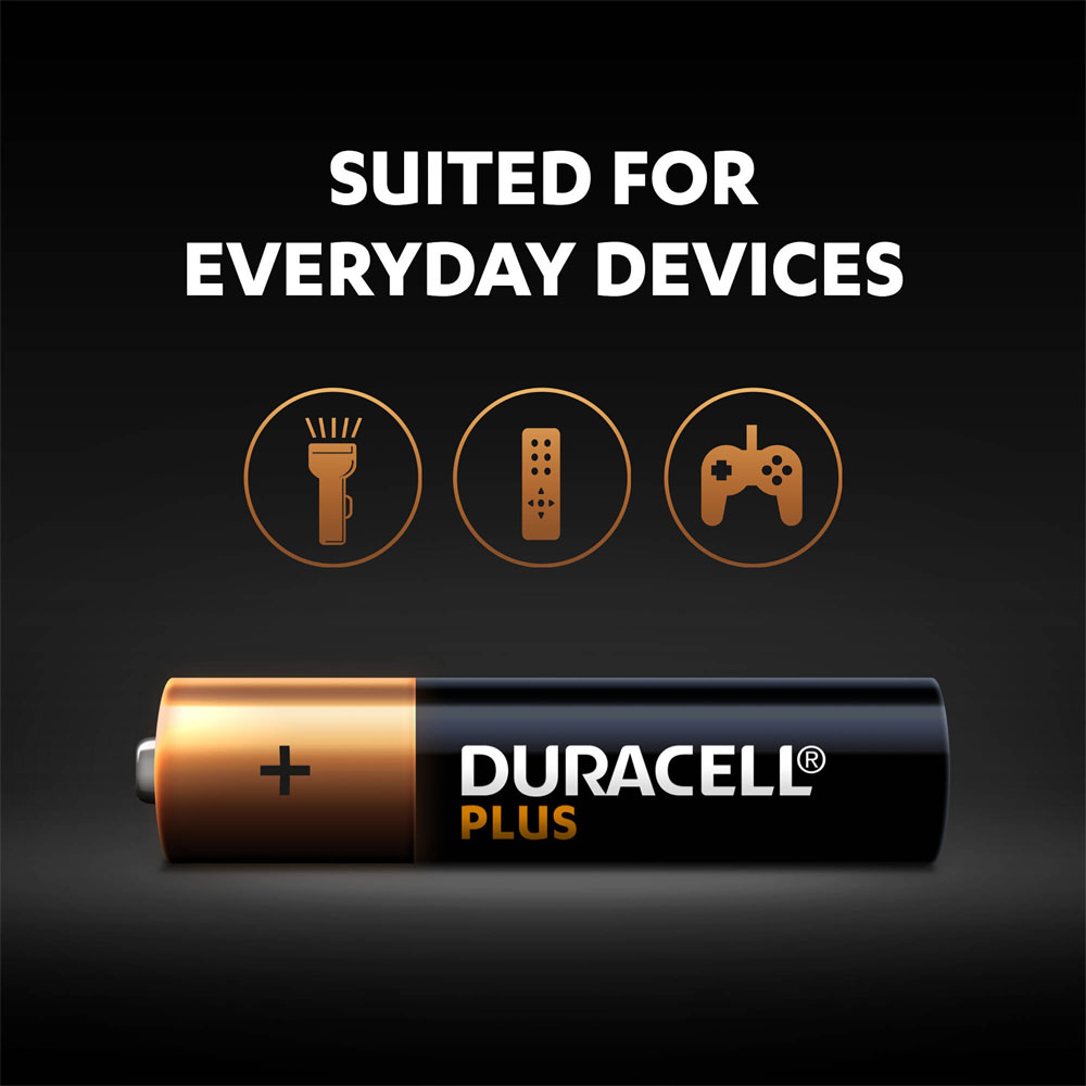 Duracell Plus LR03 AAA 1.5V Alkaline Batteries 4 pack Image 5