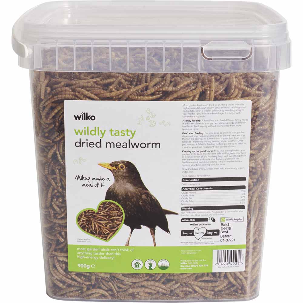 Wilko Wild Bird Dried Mealworms 900g Image