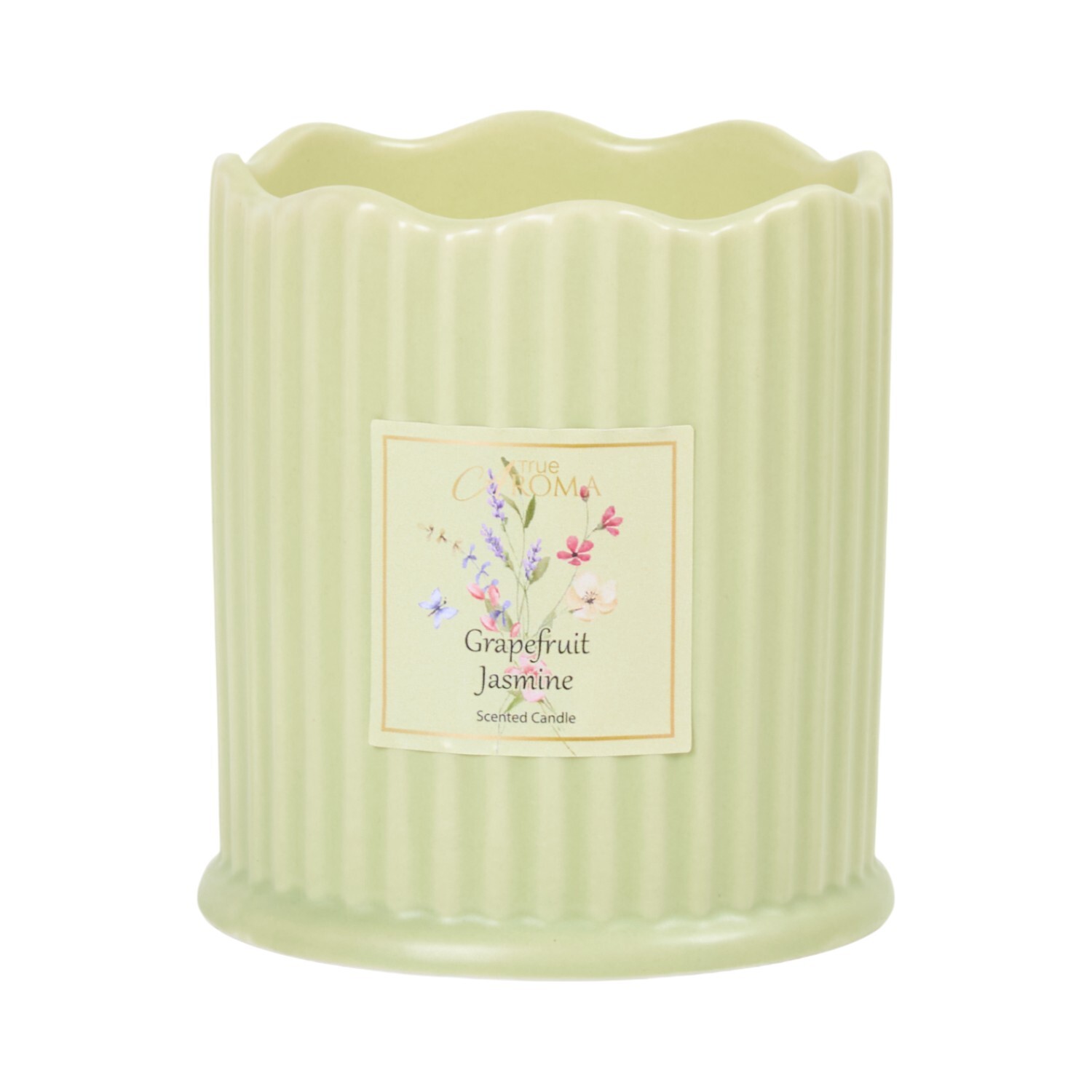 Grapefruit and Jasmine Scalloped Scented Candle Image 3