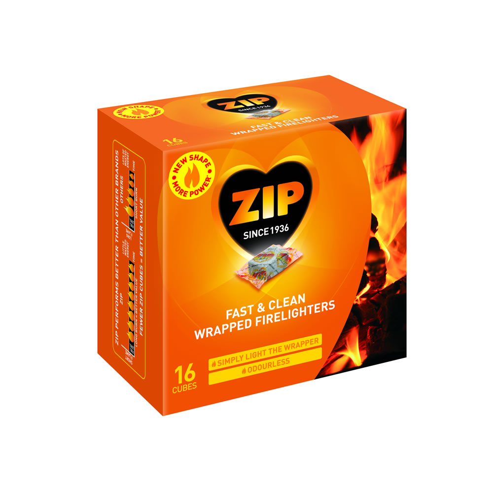 Zip Firelighter Cubes Wrapped 16pk Wilko