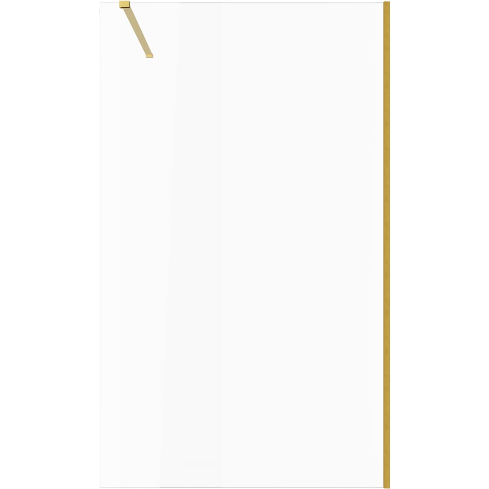 Bathstore Nero Glass Wetroom Shower Panel with Brushed Brass Profile and Front Bar 760mm Image 4