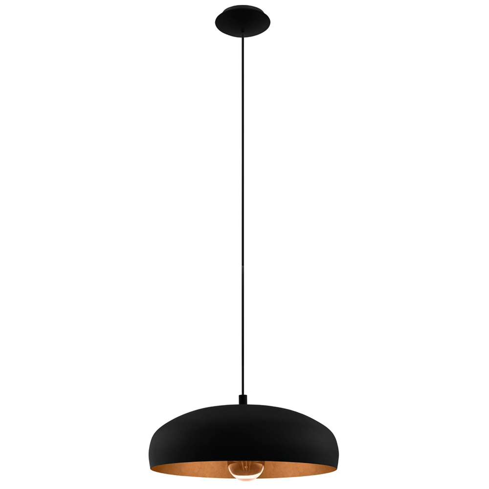 EGLO Mogano 1 Black and Copper Pendant Light Image 1