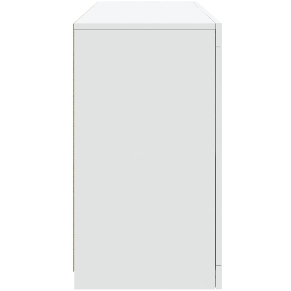 vidaXL 3 Door 6 Shelf White LED Sideboard Set of 3 Image 5