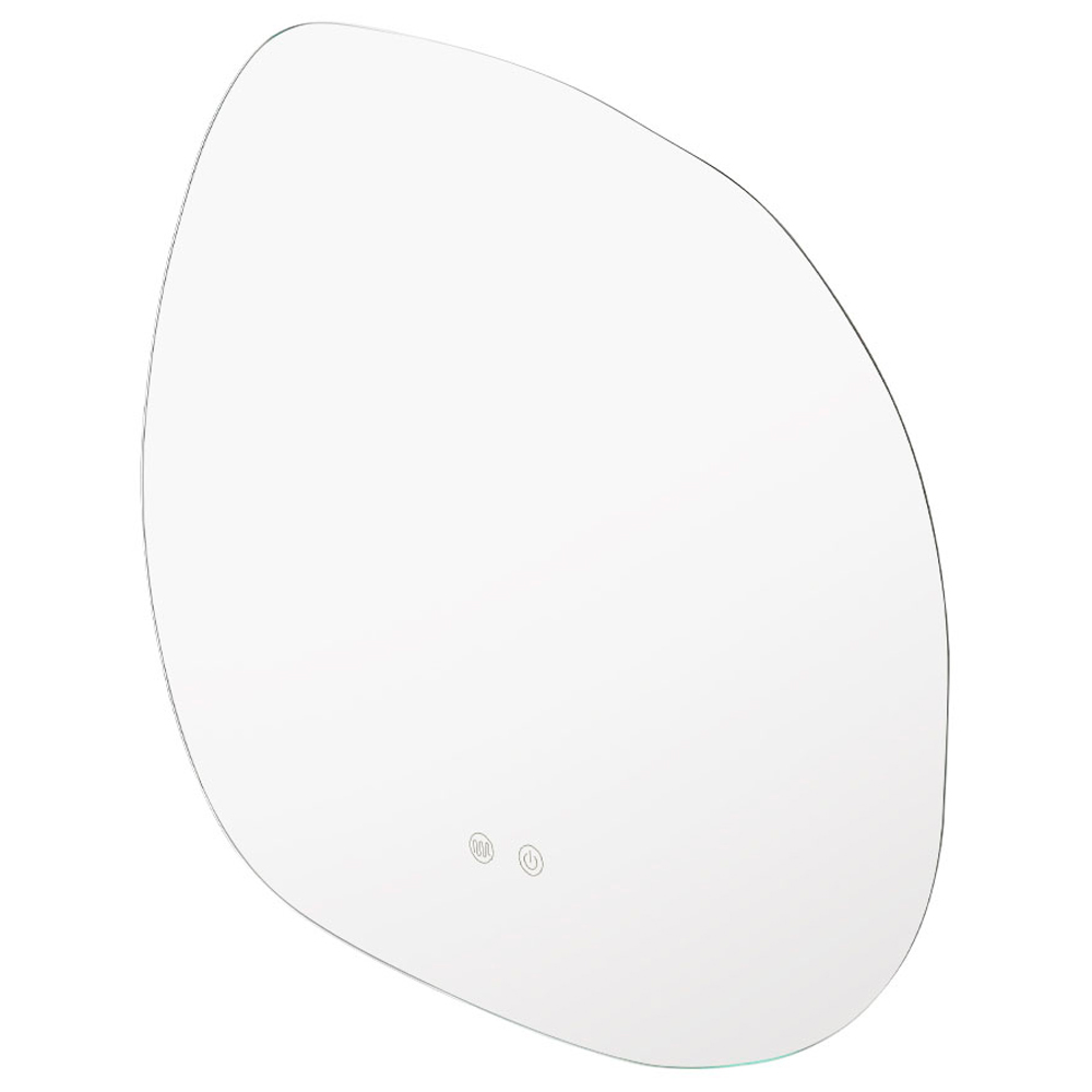 Living and Home White Frameless Irregular LED Wall Mirror 57.5 x 60cm Image 1