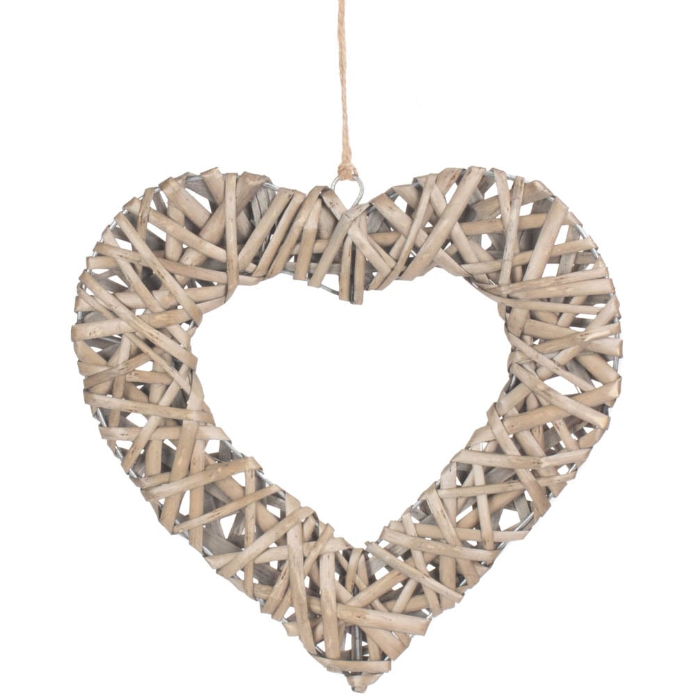 Red Hamper Medium Flat Open Wicker Heart Image 1