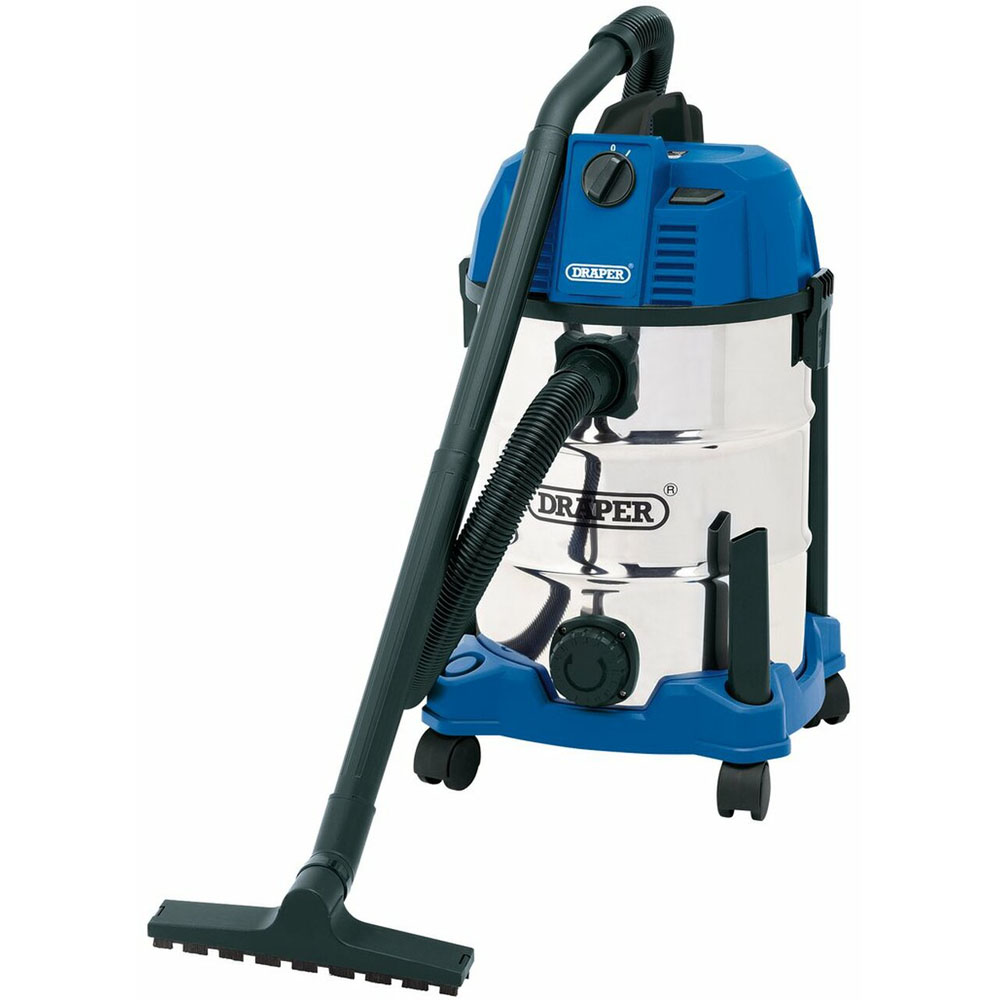 Draper Wet and Dry Vacuum Cleaner with Stainless Steel Tank 30L 1600W Image 1