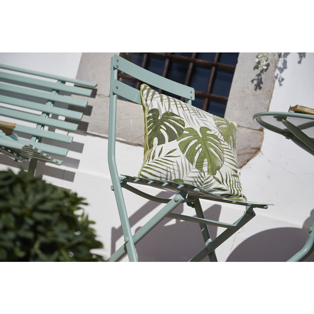 Wilko Metal Garden Bistro Set Sage Green Image 4