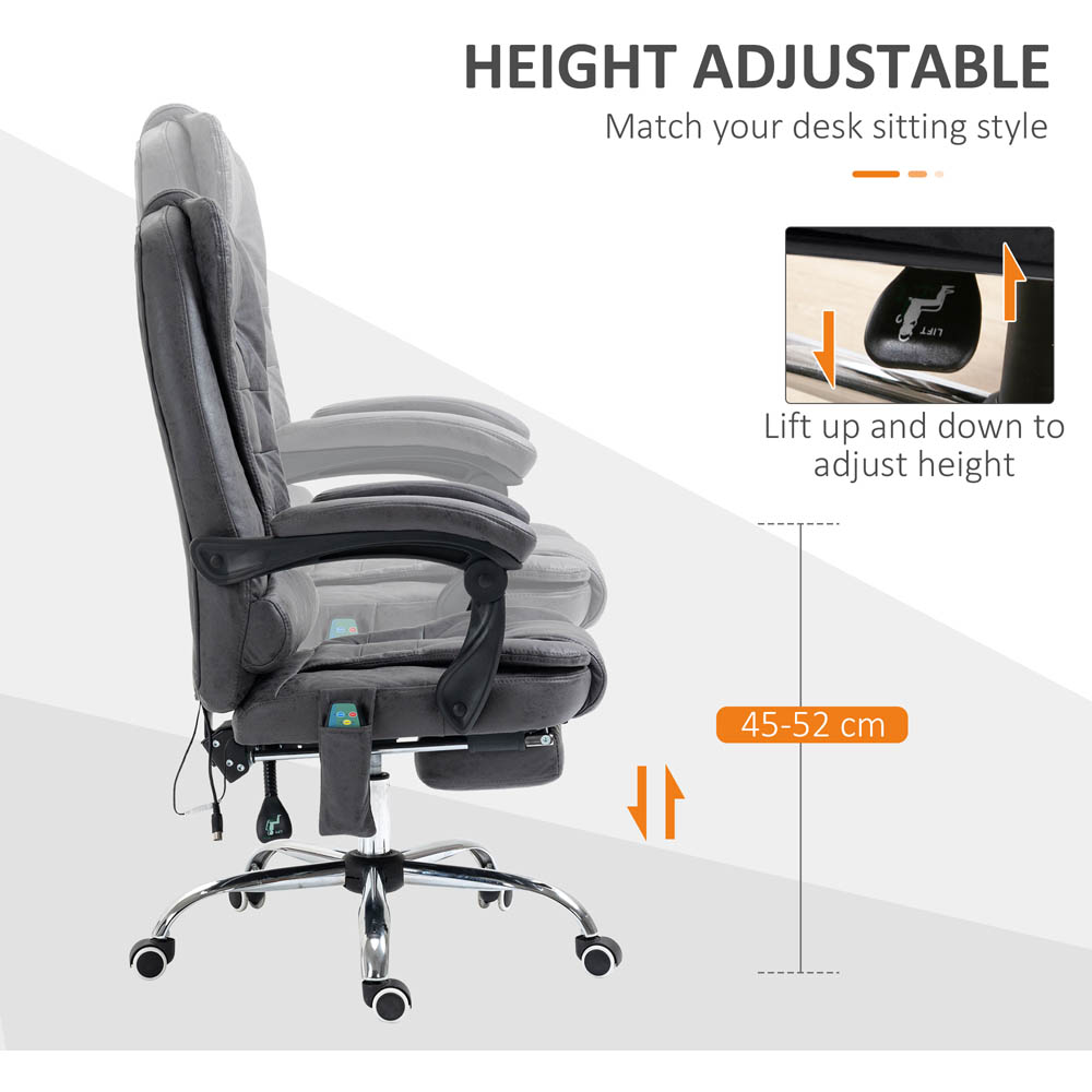 Portland Dark Grey Swivel Vibration Massage Office Chair Image 5