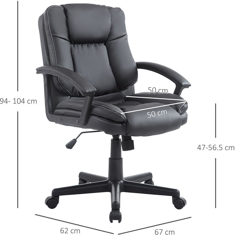 Portland Black PU Leather Swivel Office Chair Image 5