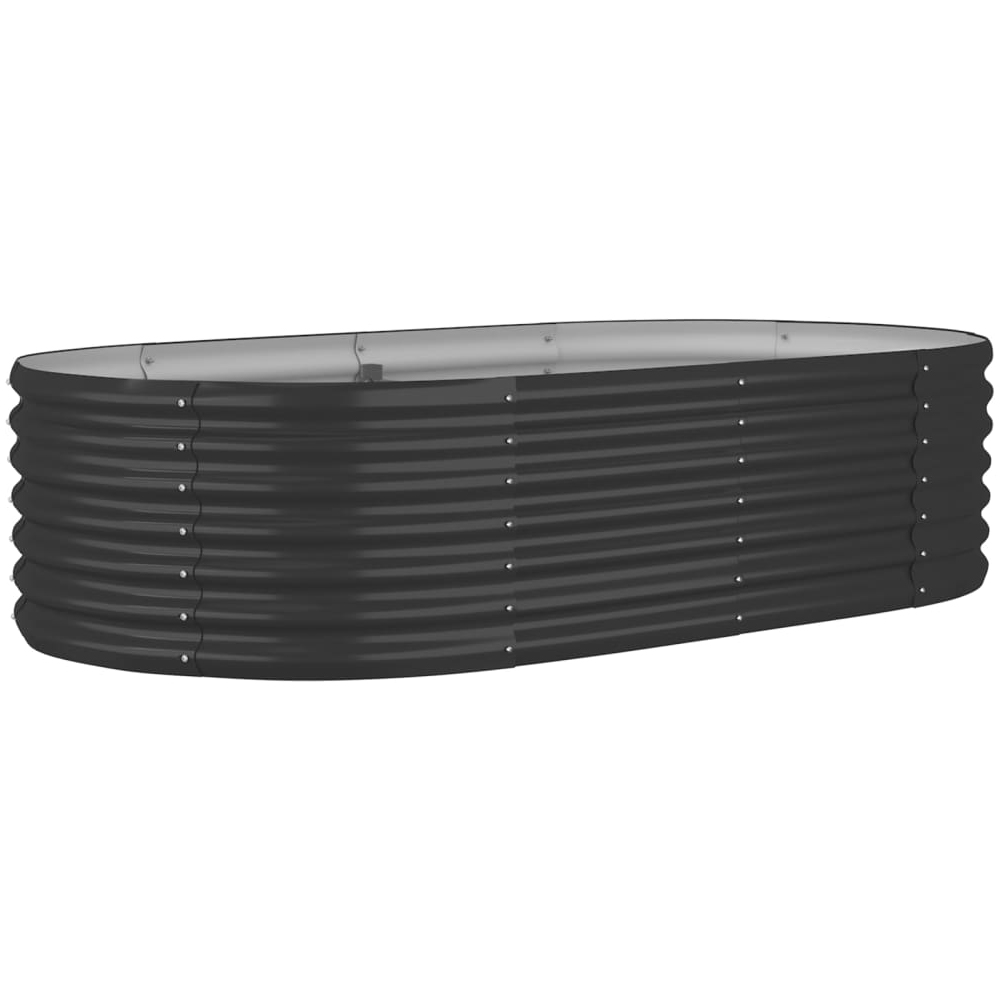 vidaXL Brown Galvanised Steel Raised Garden Bed 36 x 152 x 80cm Image