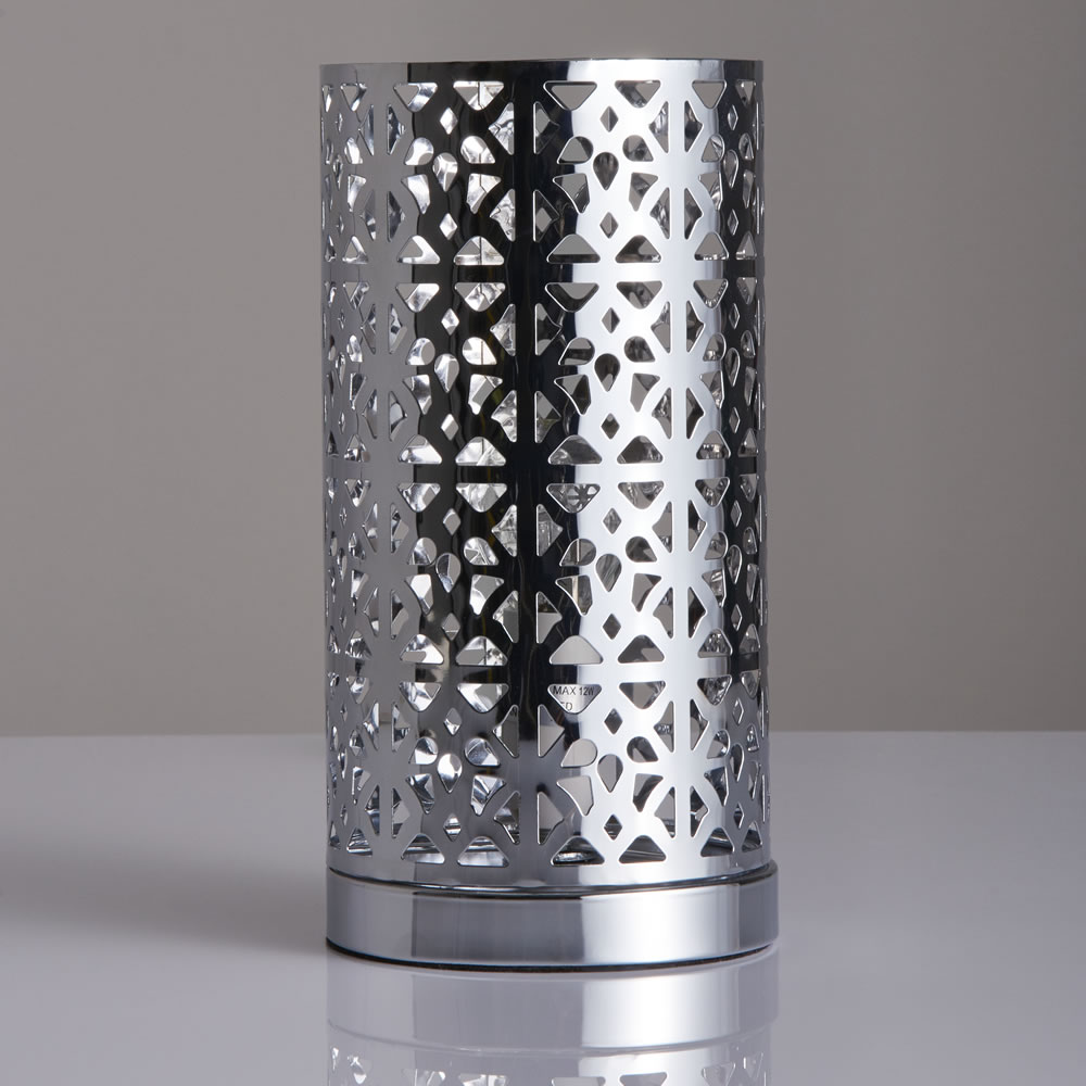 Wilko Tunis Chrome Table Lamp Image 2